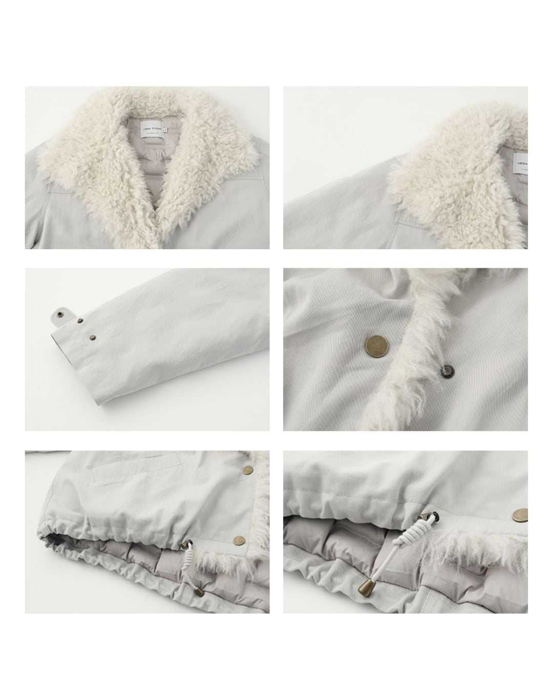 Big Boa Collar Washed Cotton Down Jacket JK062