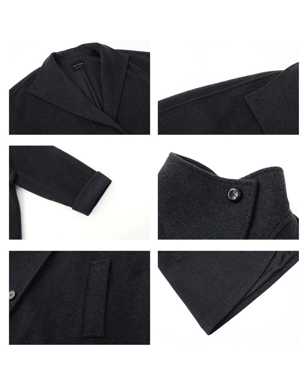 2-way Neck A-line Mid-length Coat CT028