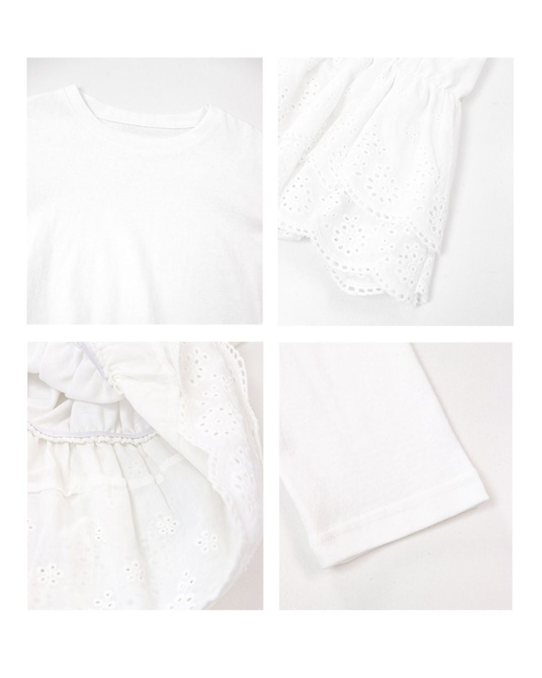 Waist Gathered Lace Frill T-shirt LT023