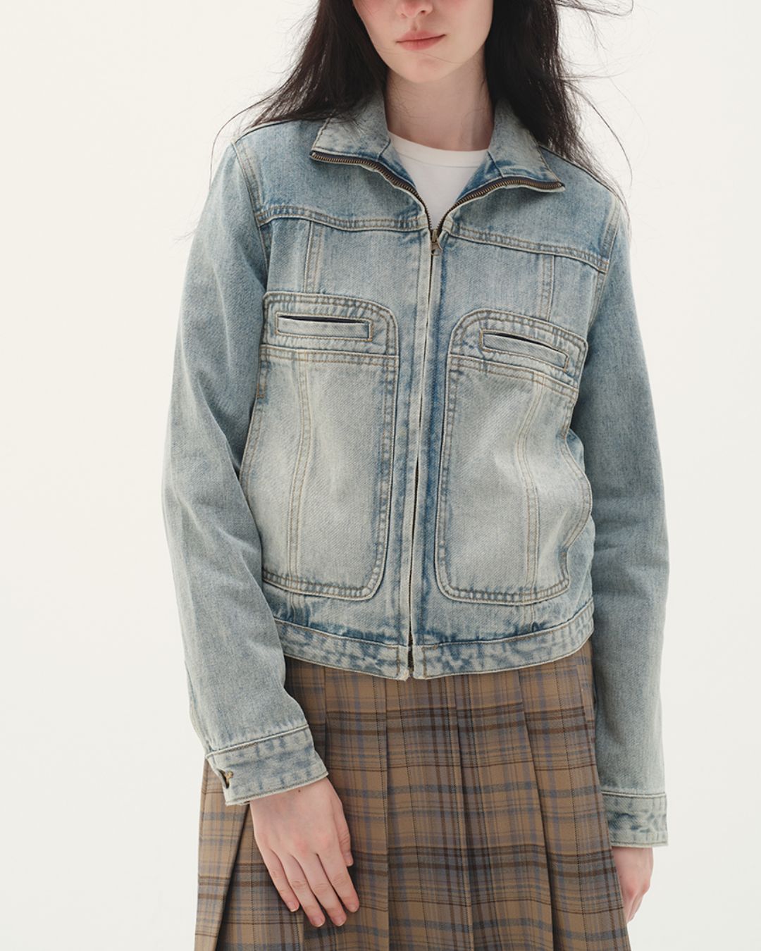 Washed Retro Denim Jacket JK003