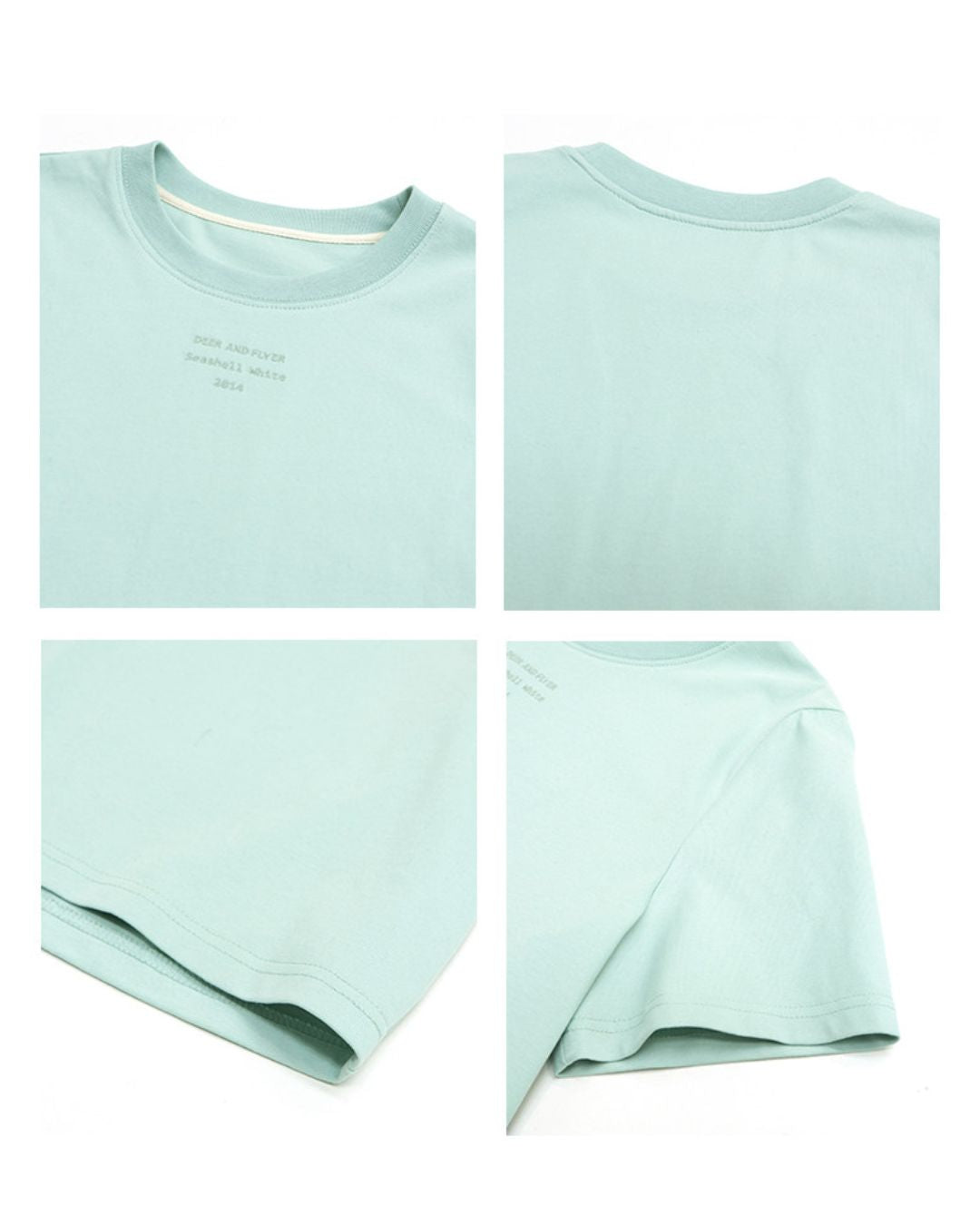 Text Embroidered Cotton Cropped T-shirt ST002