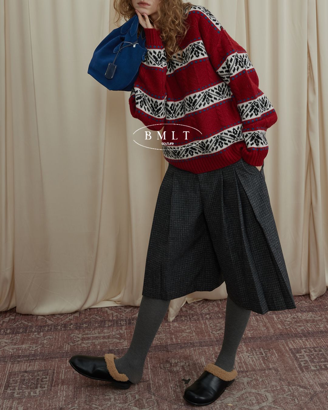 Check Pleated Culottes PT016