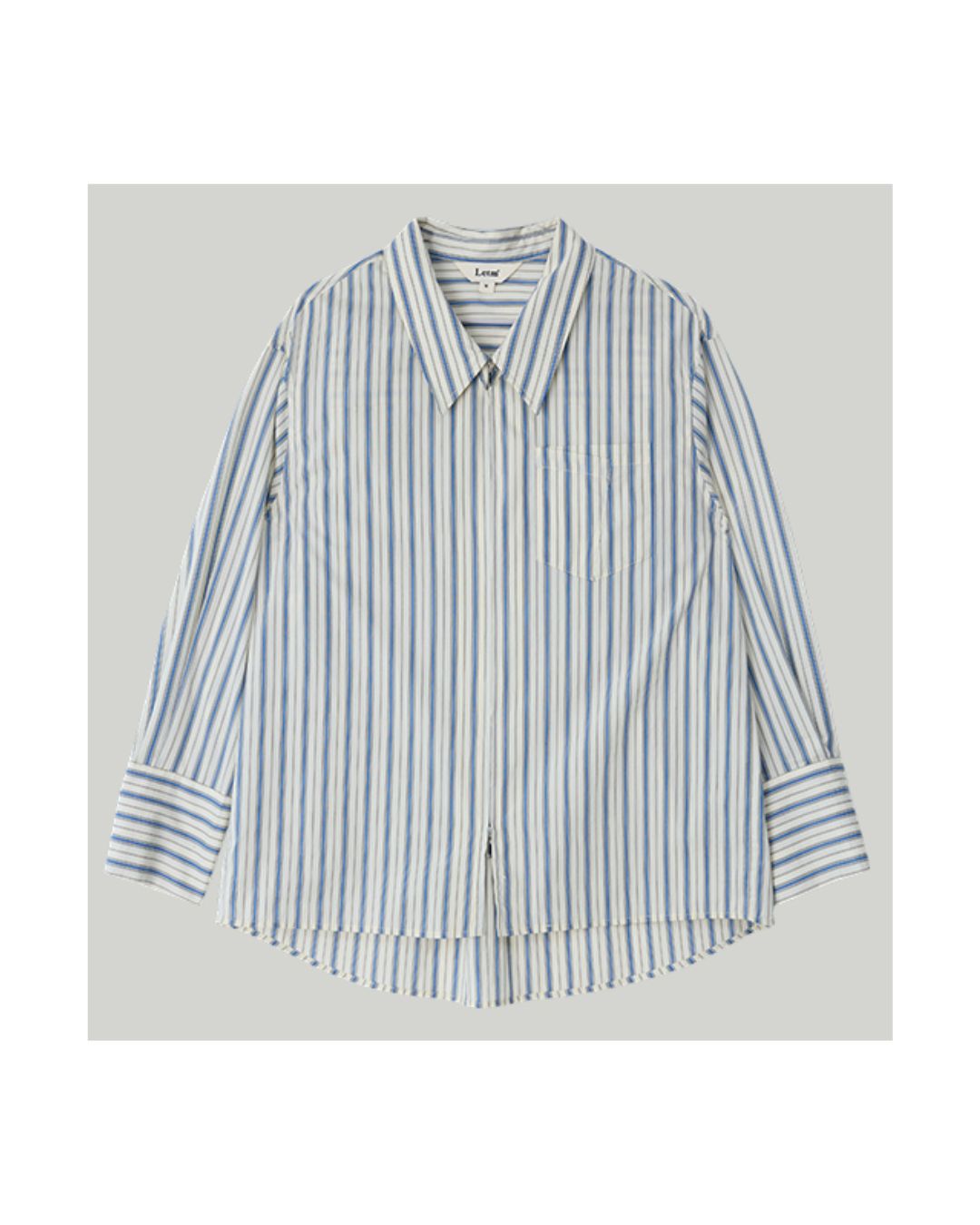 Double Zipper Striped Shirt LS014