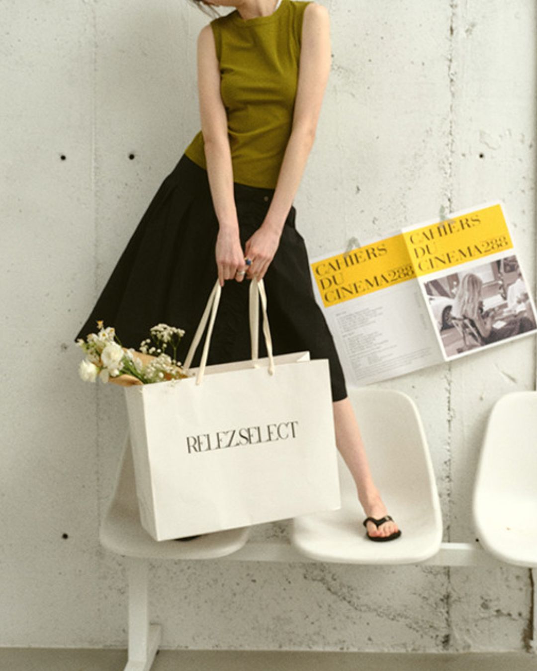 A-line Knee-length Wrap Skirt SK022