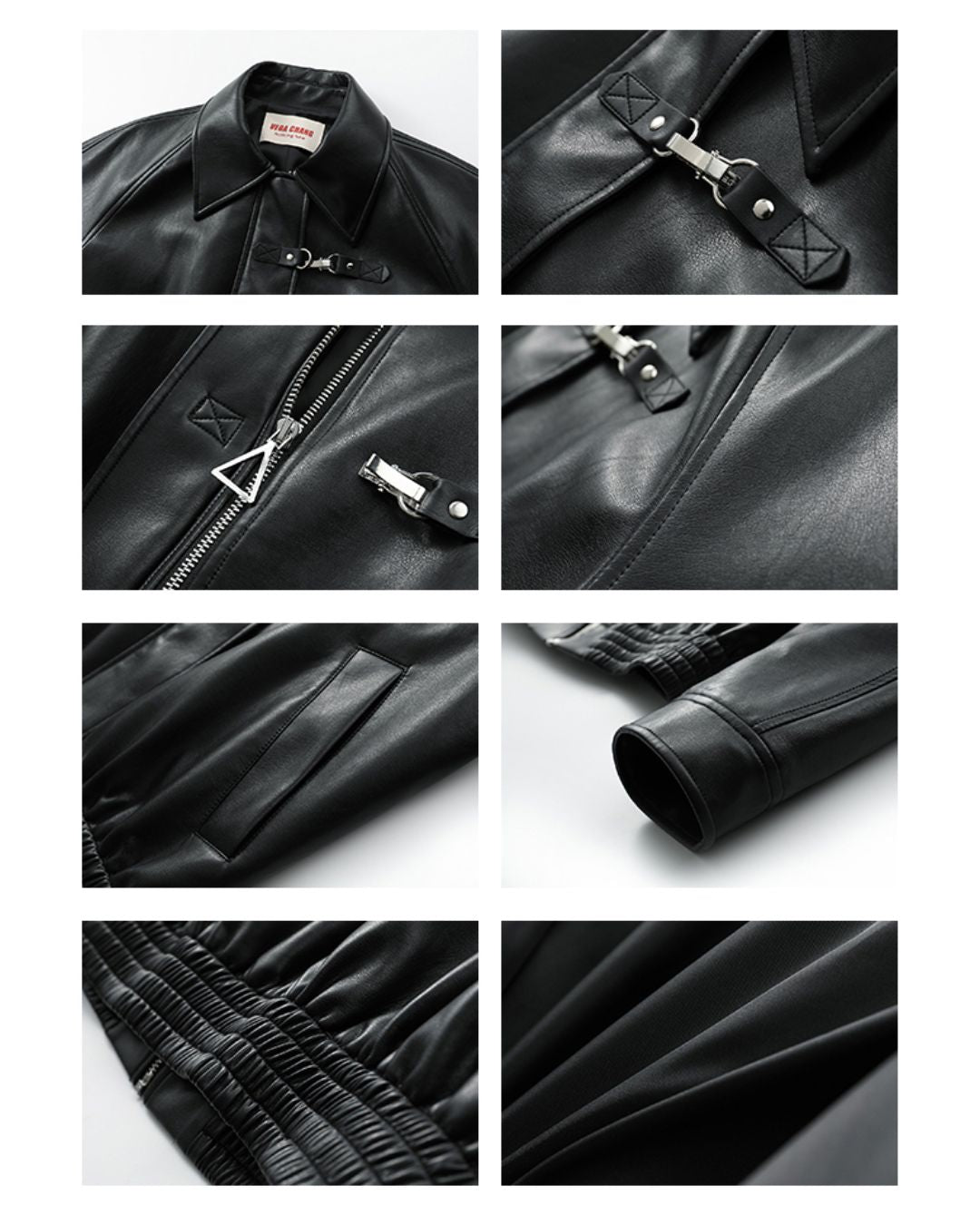 Metal Buckle Leather Jacket JK038
