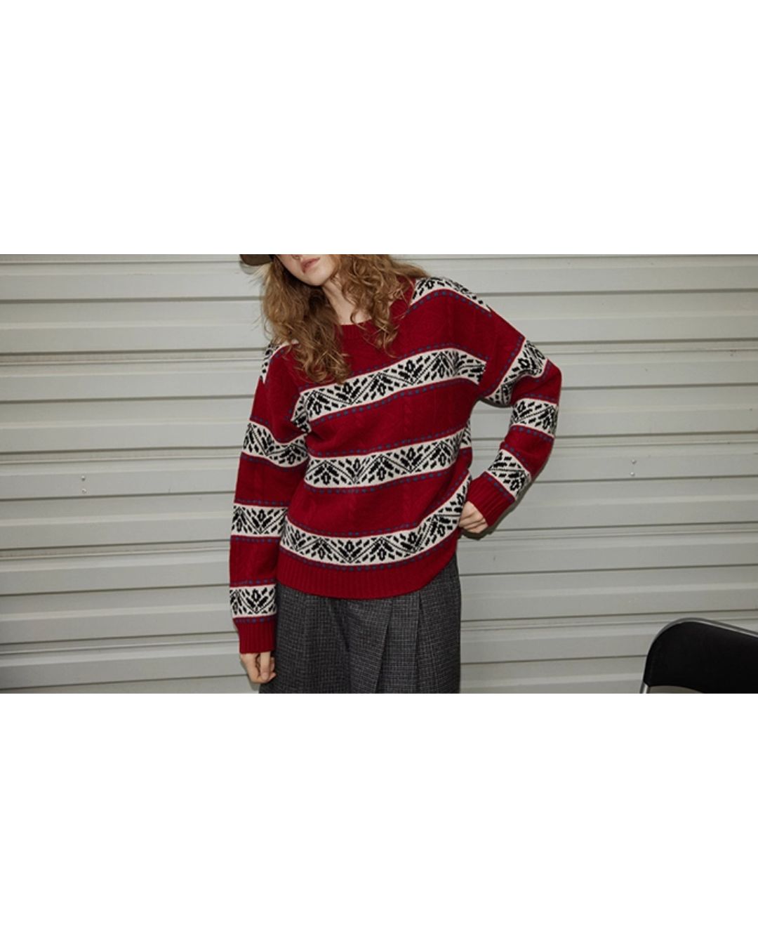 Retro Jacquard Sweater KN047