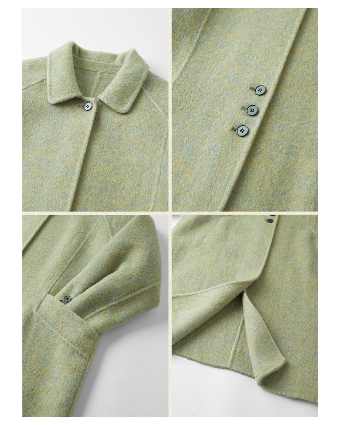 Button Accented Bal Collar Coat CT022