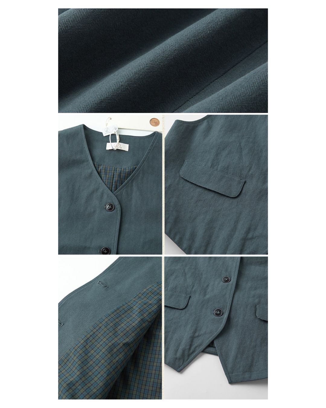 V-neck Cotton Cropped Vest VT020