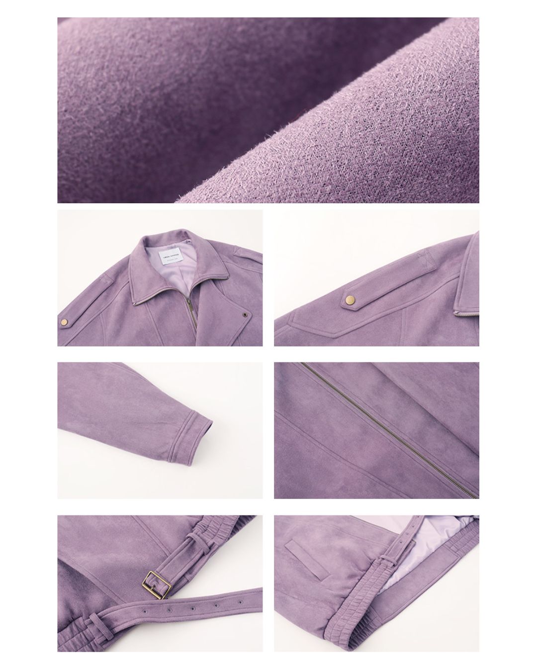 Oversized Lilac Suede Rider's Jacket JK084