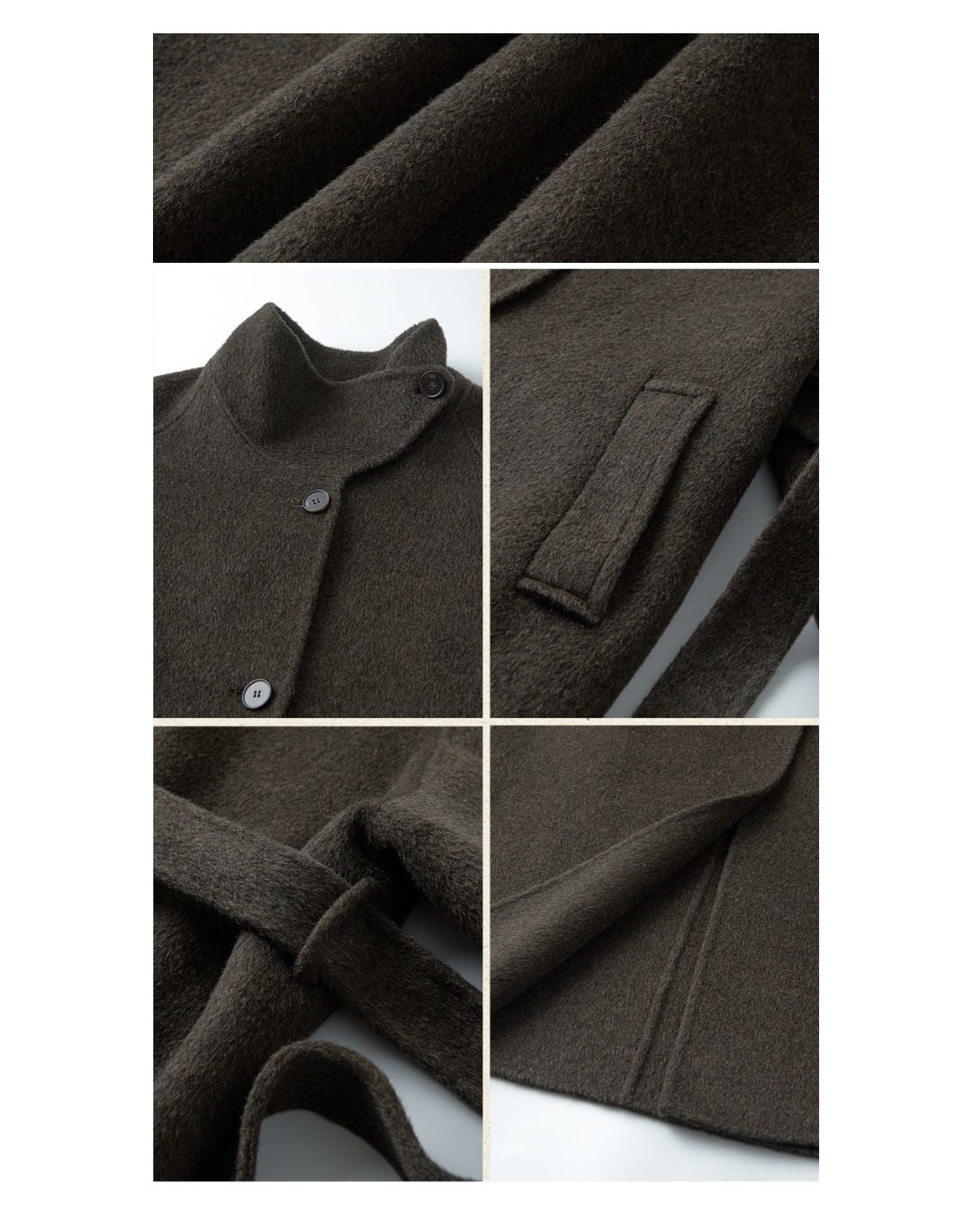 Wool Stand Collar Yoke Coat CT019
