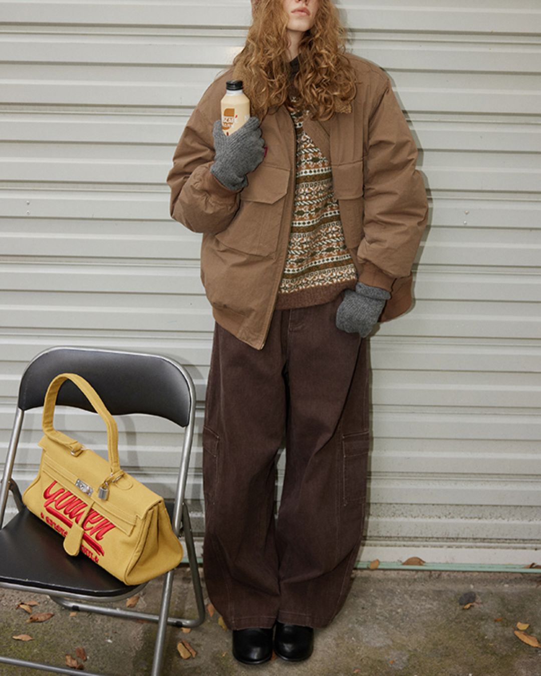 Jacquard Border Knit Vest KN050