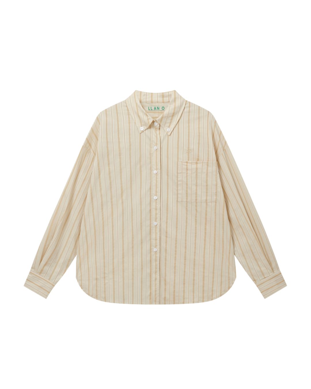 Back Half Button Collar Shirt LS032