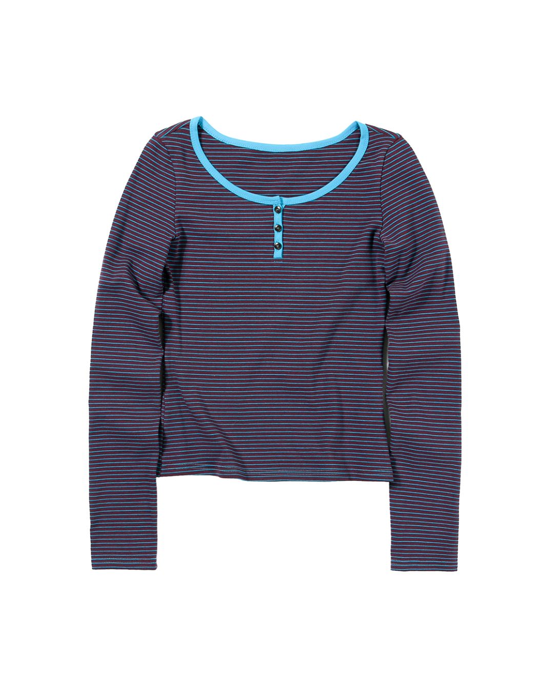 Henley Neck Border T-shirt LT010