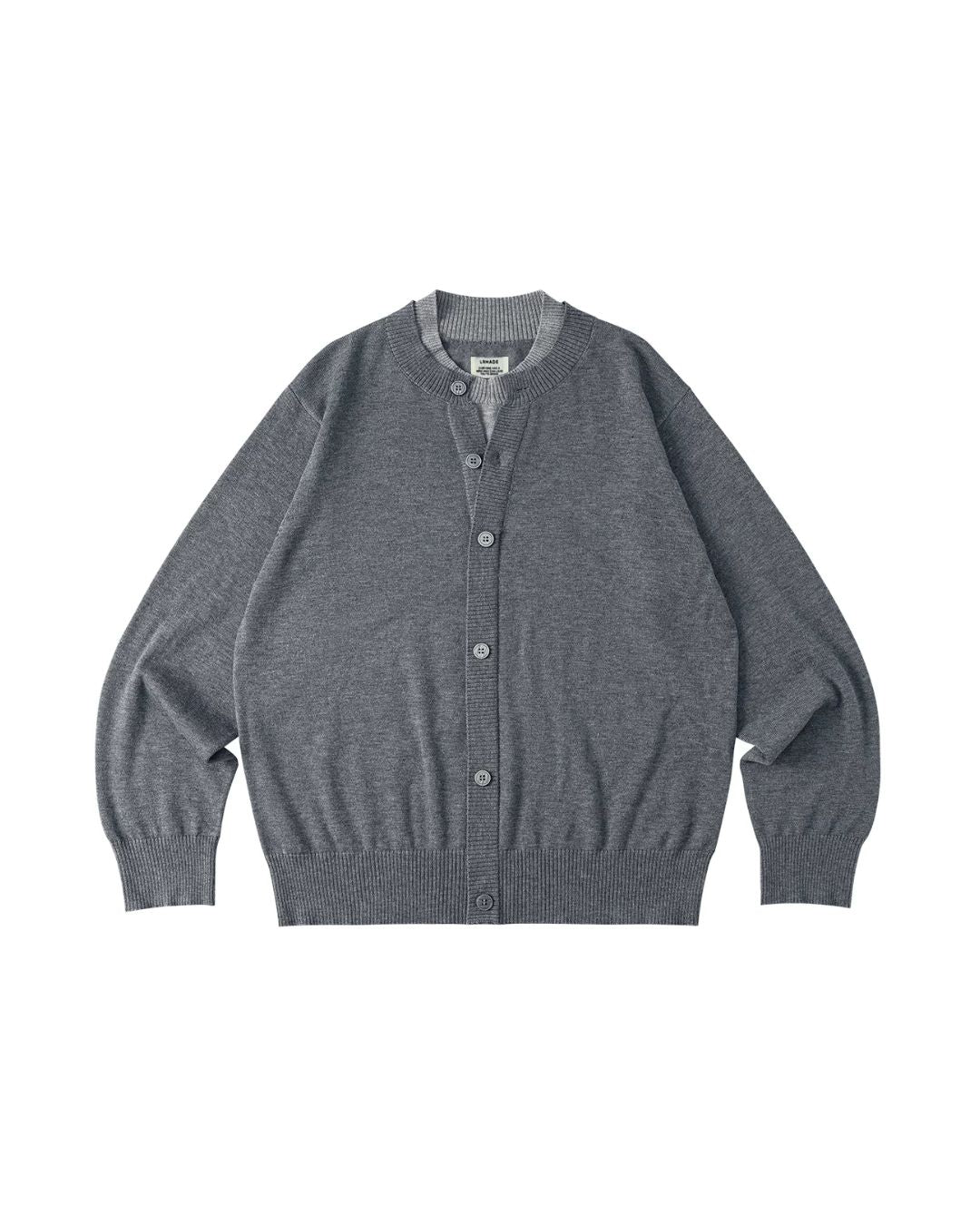 Contrast Color Faux Layered Knit Cardigan KN114