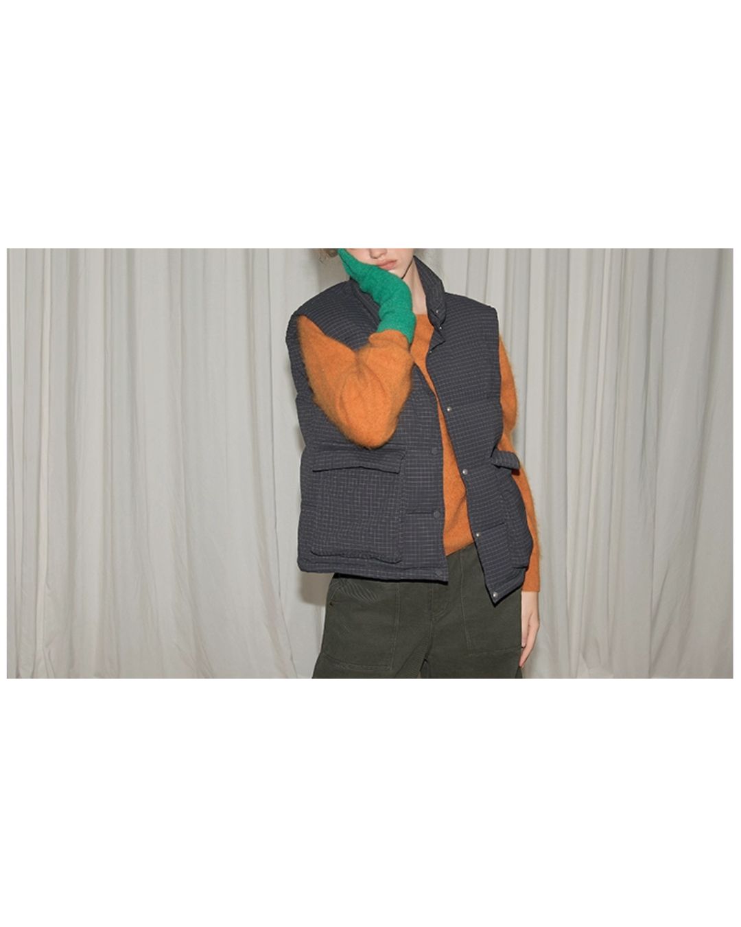 Check Retro Down Vest VT009