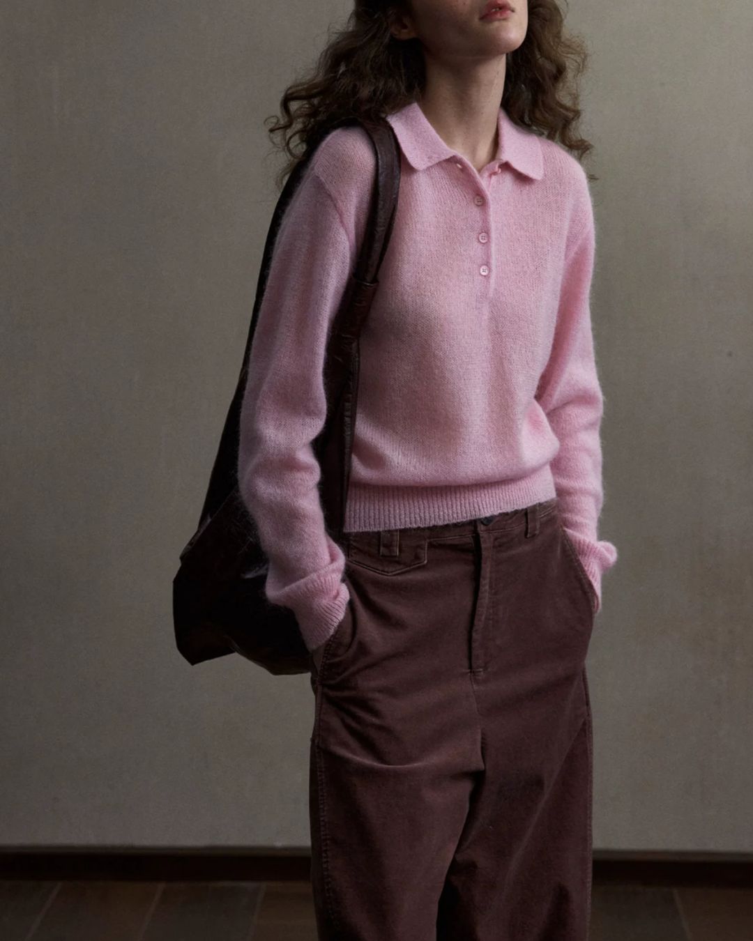 Fluffy Polo Collar Knit KN110