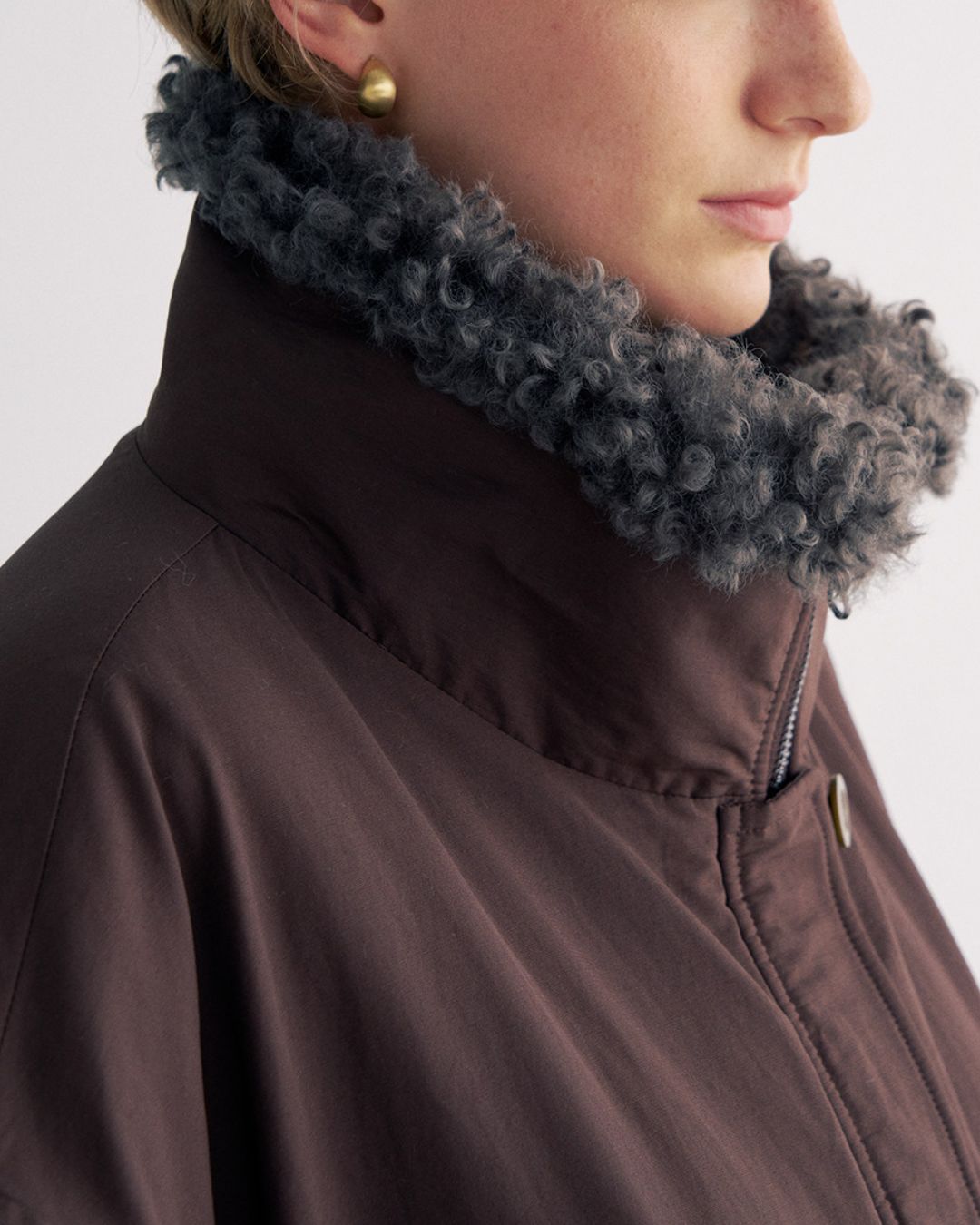 Stand-up Boa Collar Padded Jacket JK077