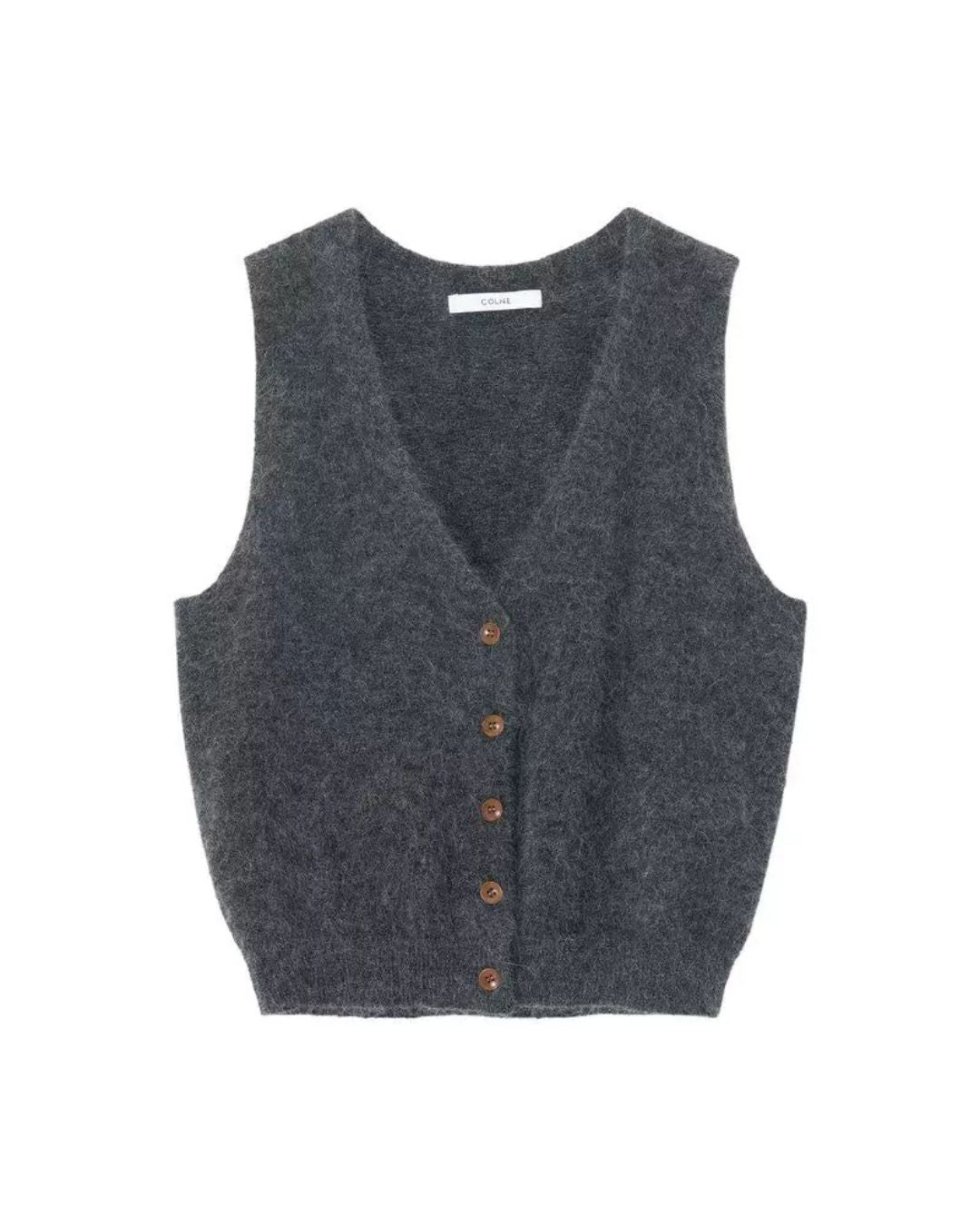 Fluffy Mohair Blend V-neck Vest VT021