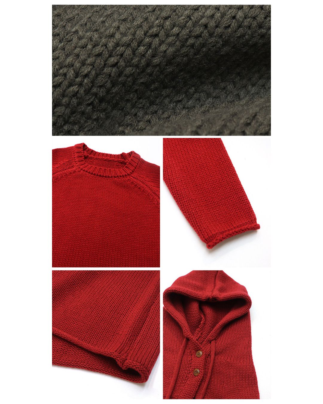 Loose Crew Neck Knit With Balaclava KN089
