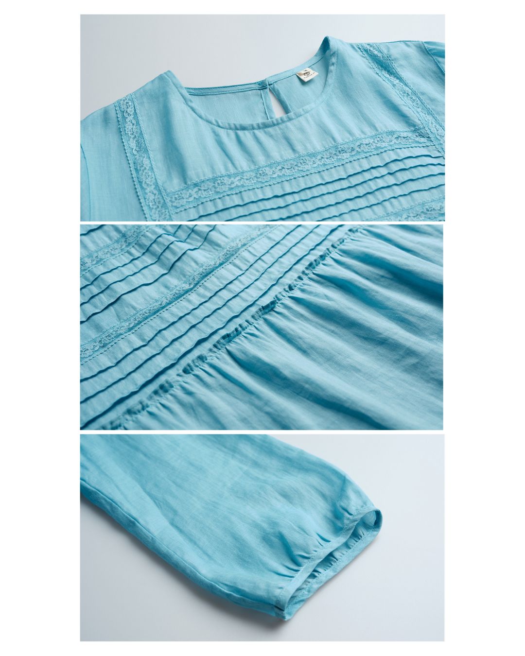 Round Neck 3/4 Sleeve Ramie Dress OP004