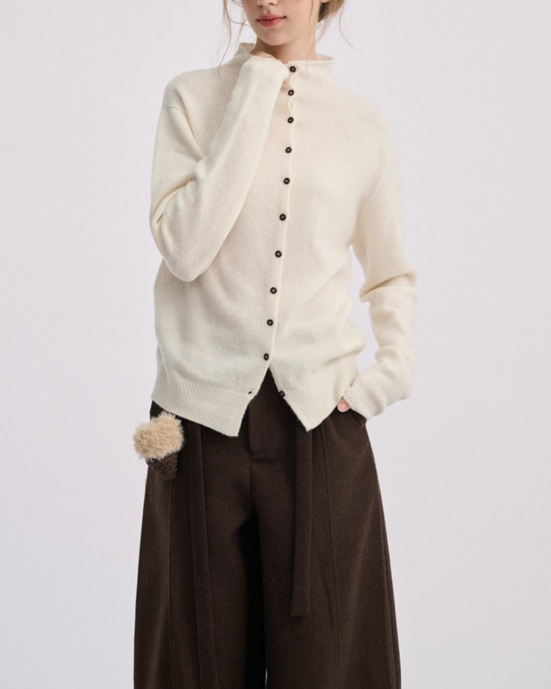 Wool Cashmere Stand Collar Knit KN075