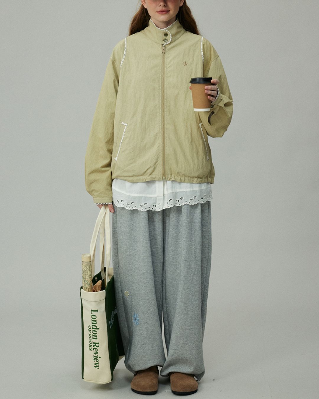 Floral Drawstring Wide Pants　PT001