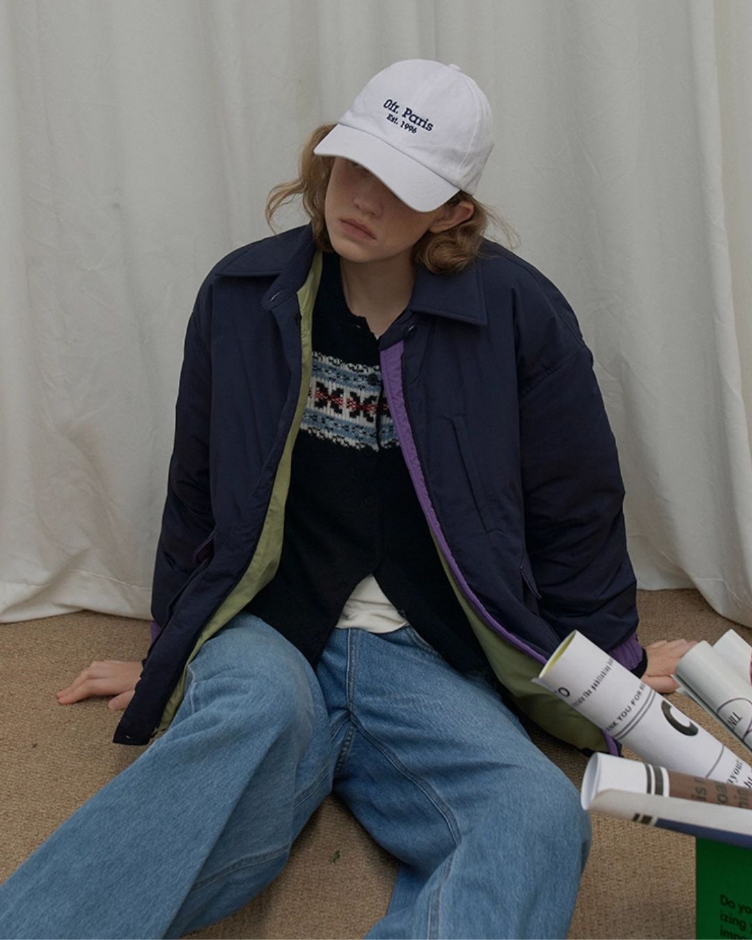 Contrast Color Retro Down Jacket　JK048