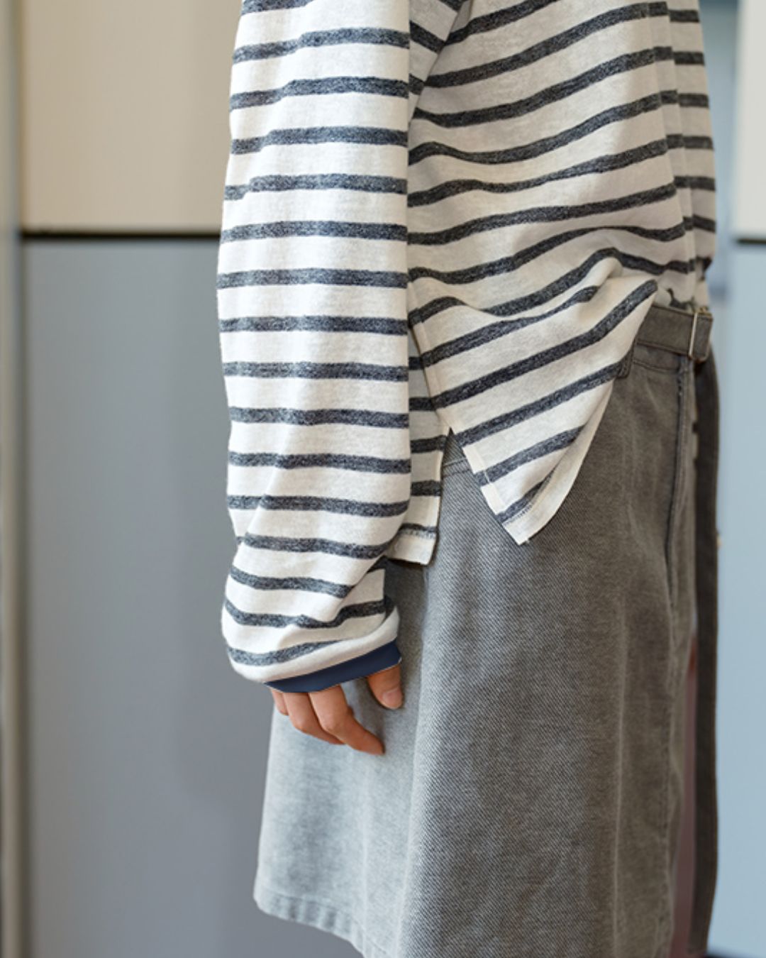 Border Relaxed T-shirt　LT006