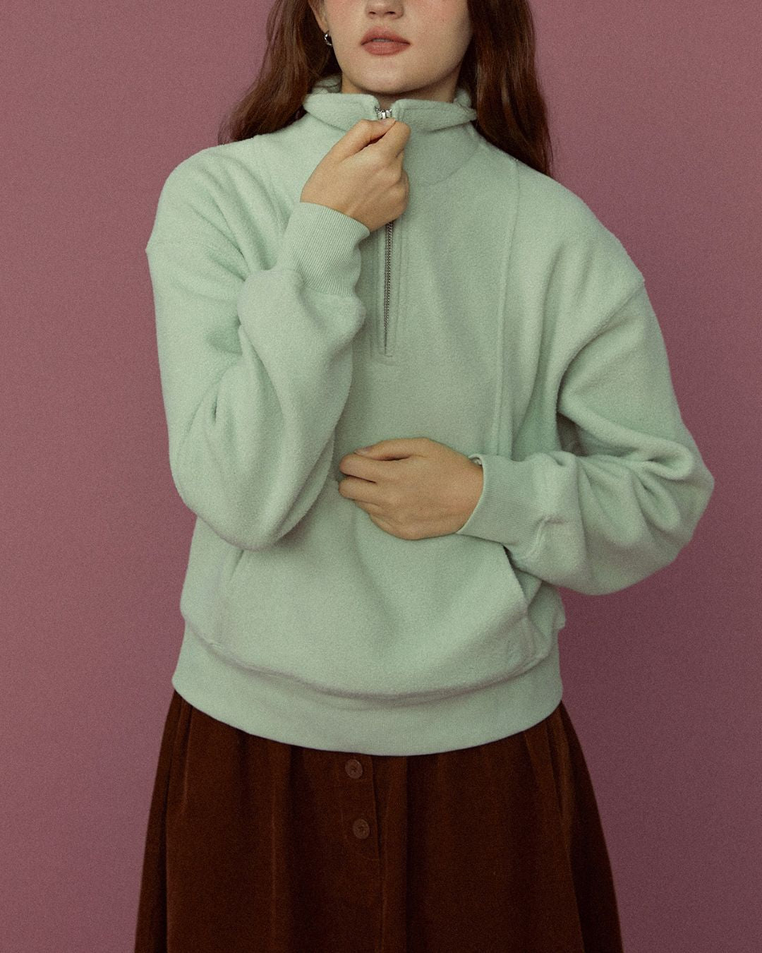 Marshmallow Fleece Half-zip Sweat　SW010