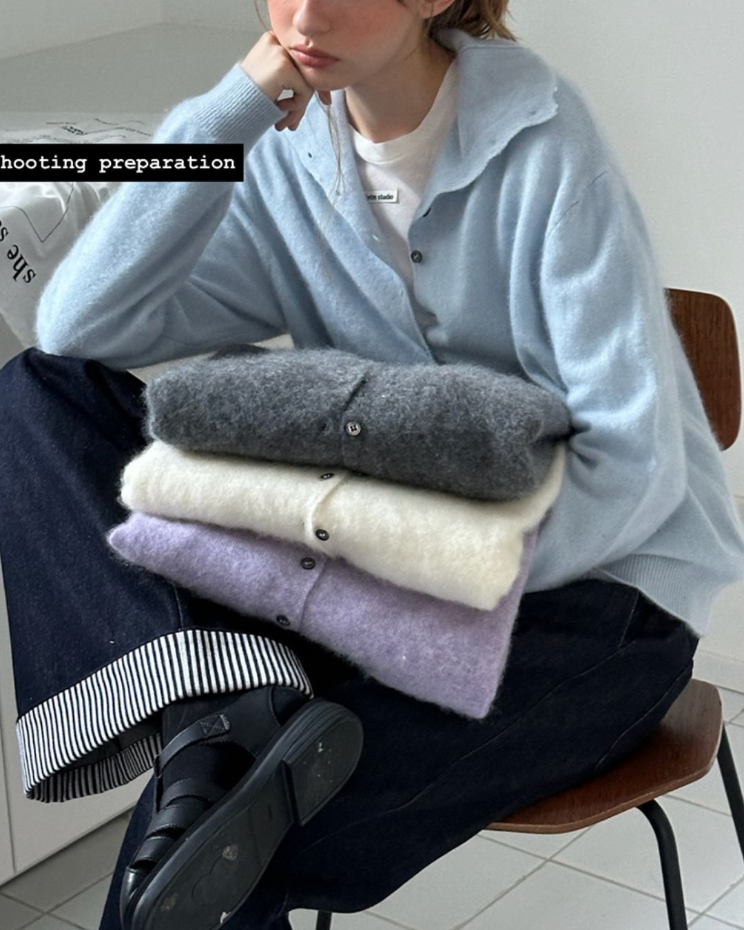 Wool Cashmere Knit Cardigan　KN038