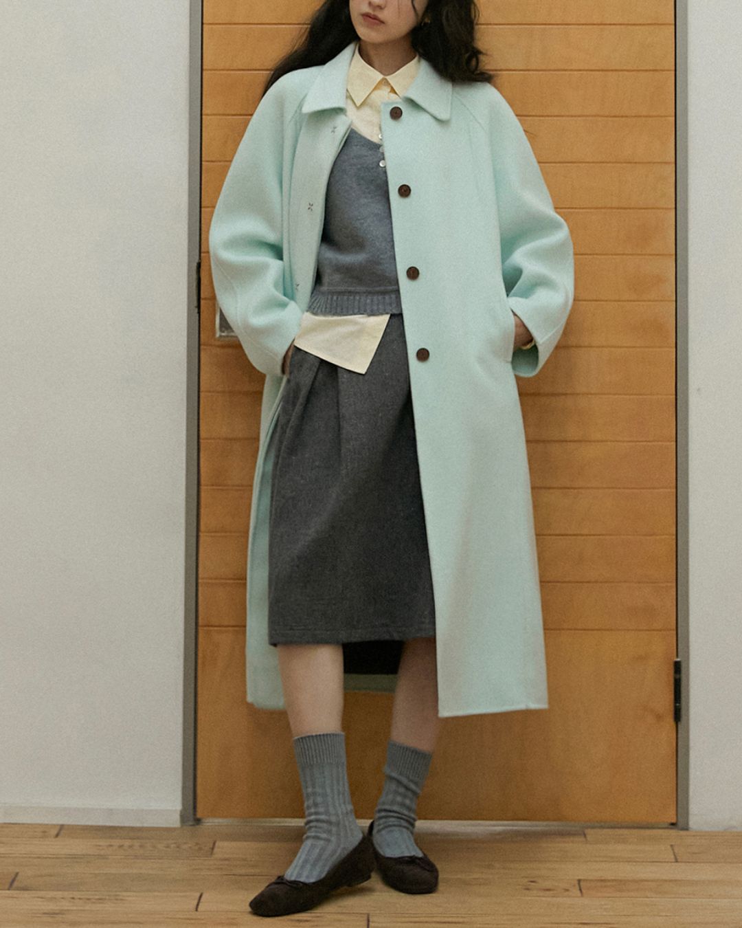 Nep Knee-length Cocoon Skirt　SK015