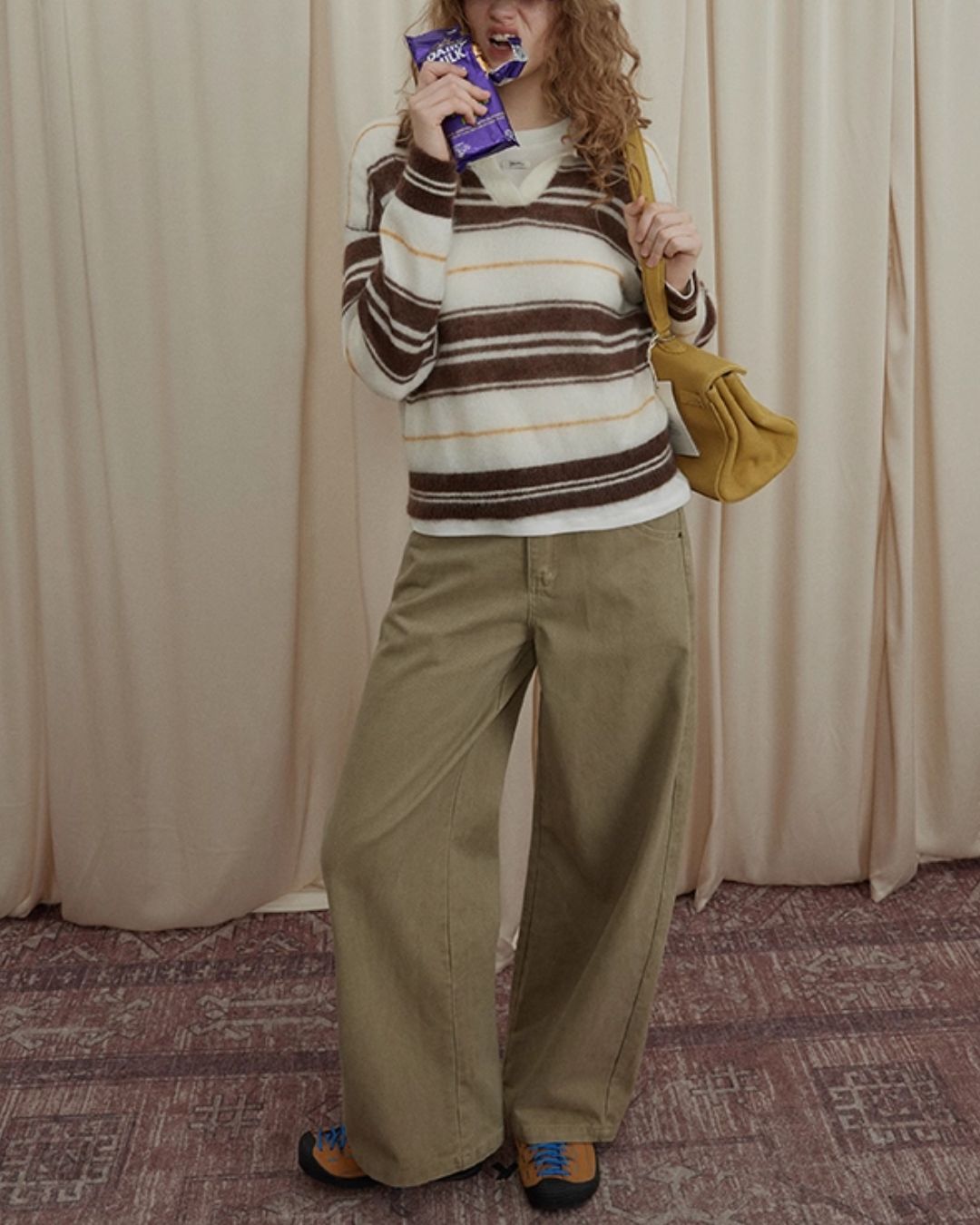 Curved Collar Denim Pants　DP010