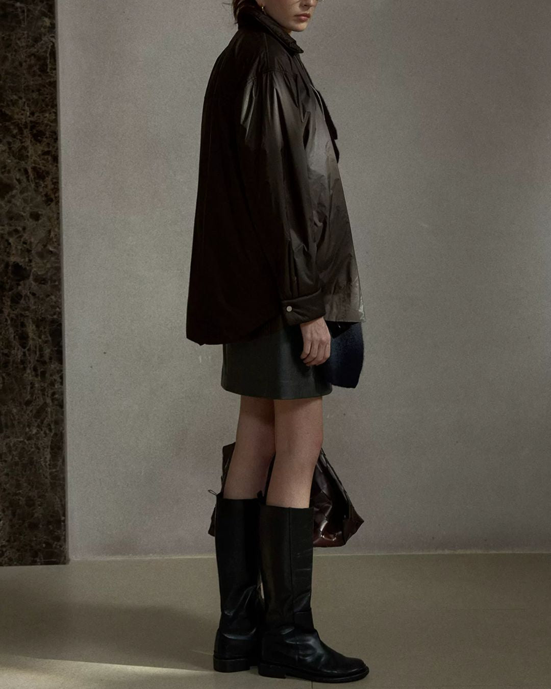 Padded Quilted Shirt Jacket　JK087