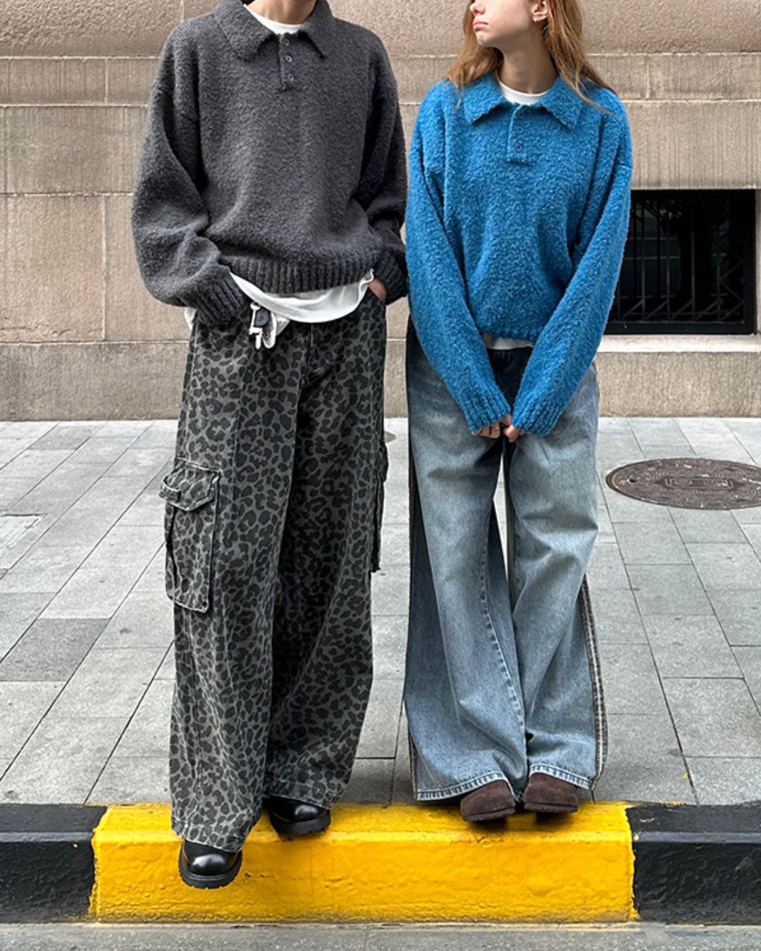 Leopard Print Cargo Denim Pants　PT008