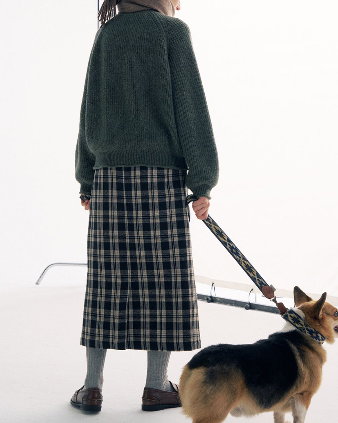 Check Wrap Midi Skirt　SK016