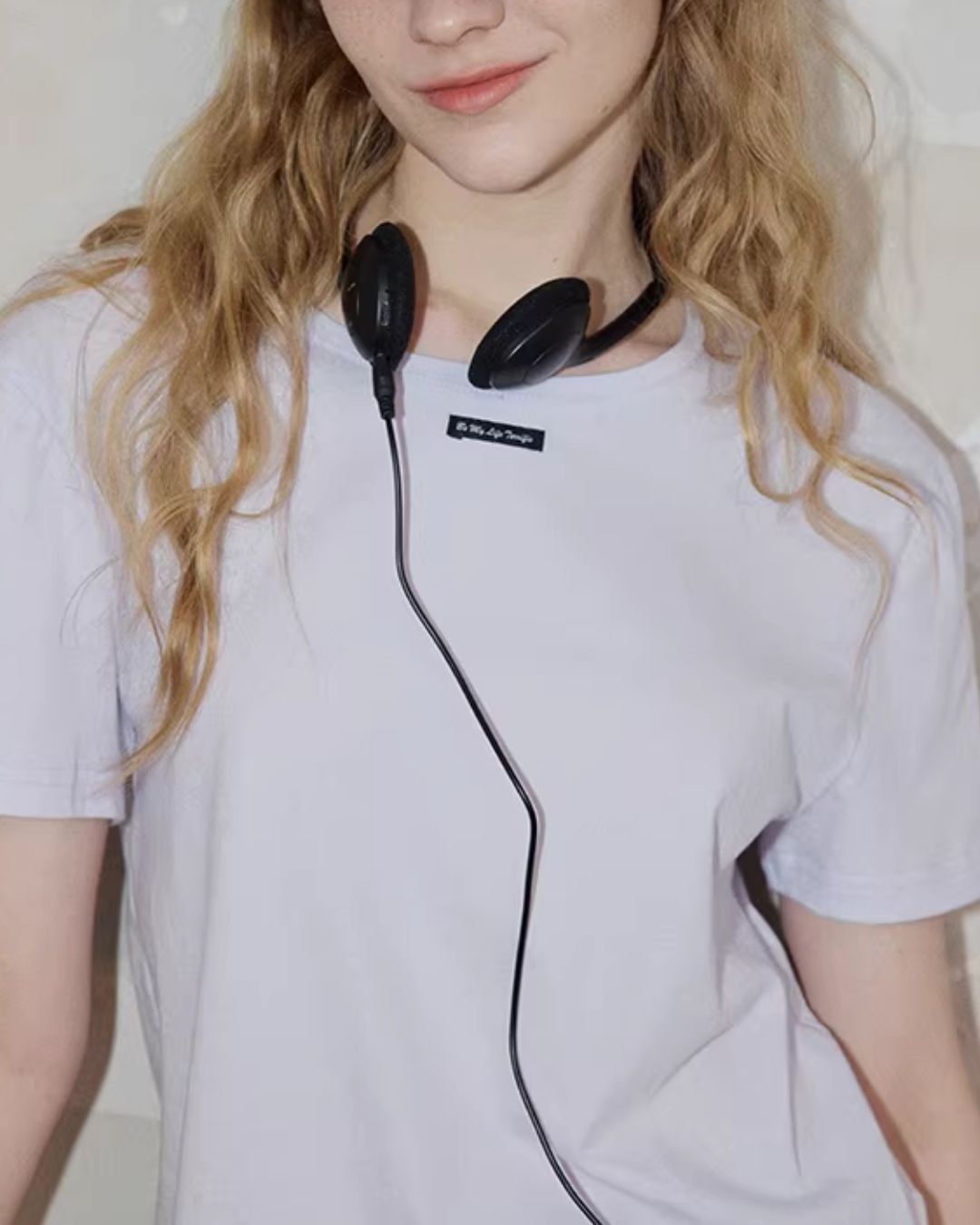One-point Label Basic T-shirt　ST007