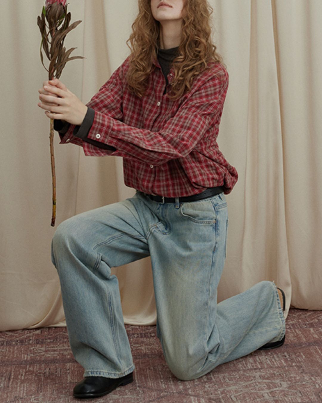 Washed Straight Denim Pants　DP009