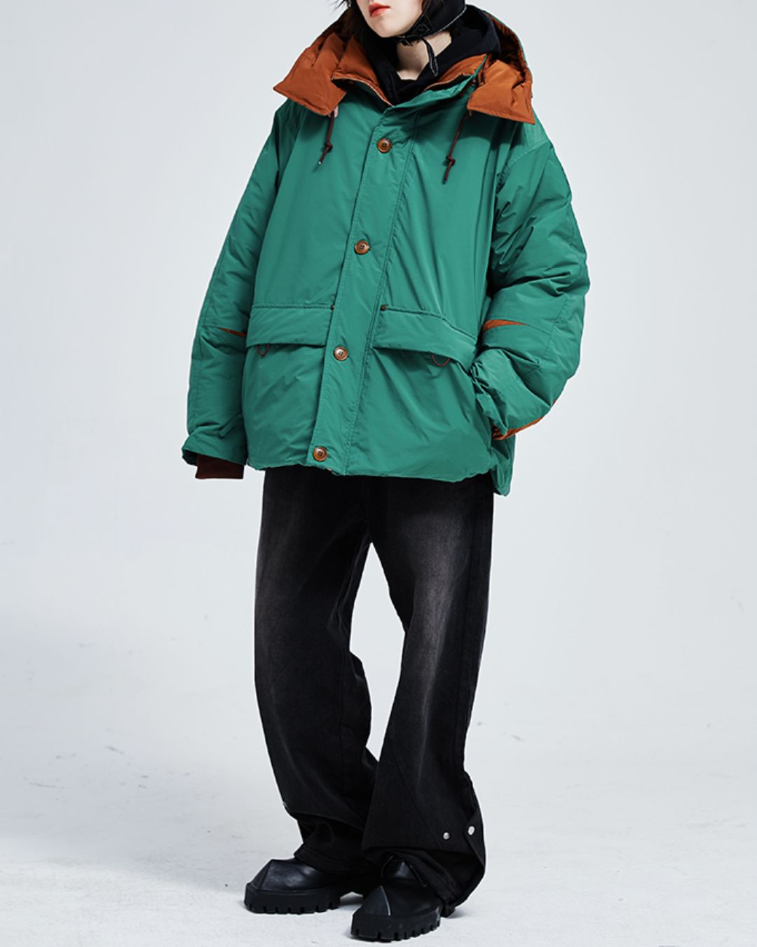 Casual Padded Contrast Color Jacket　JK071