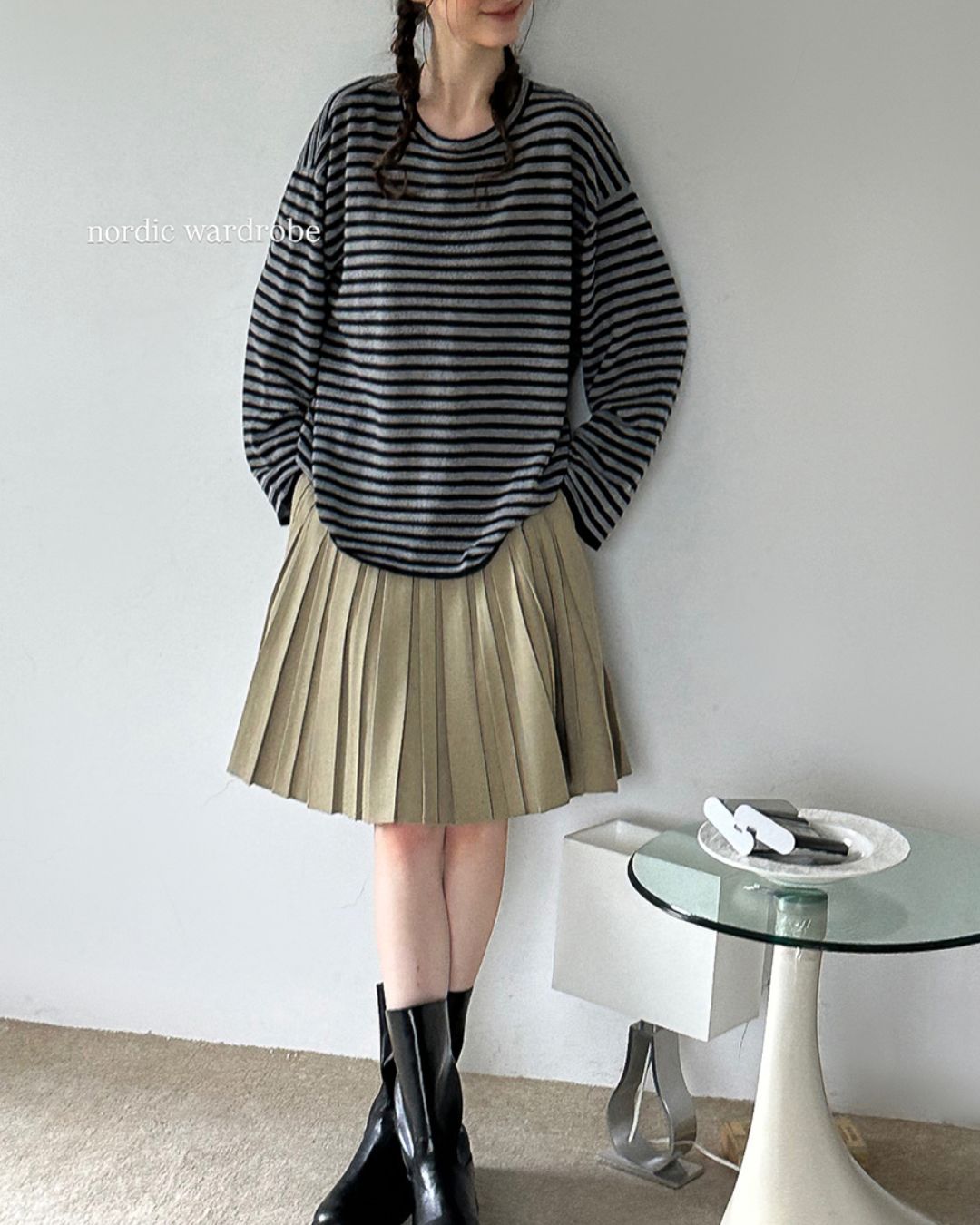 Striped Knit T-shirt　KN018