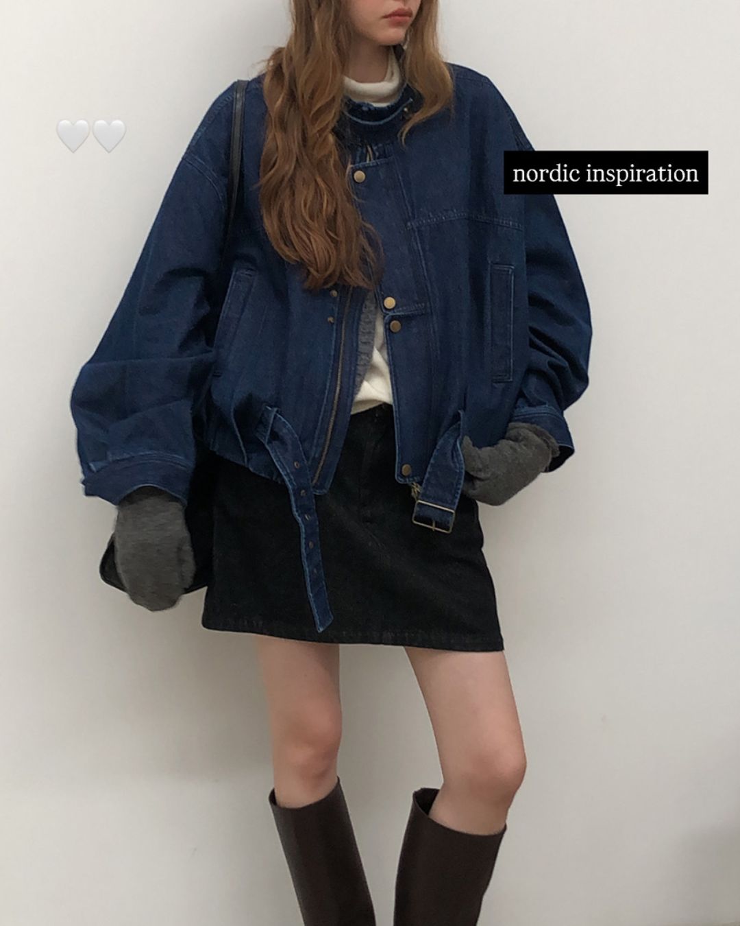 Belted Denim Cropped Jacket　JK026