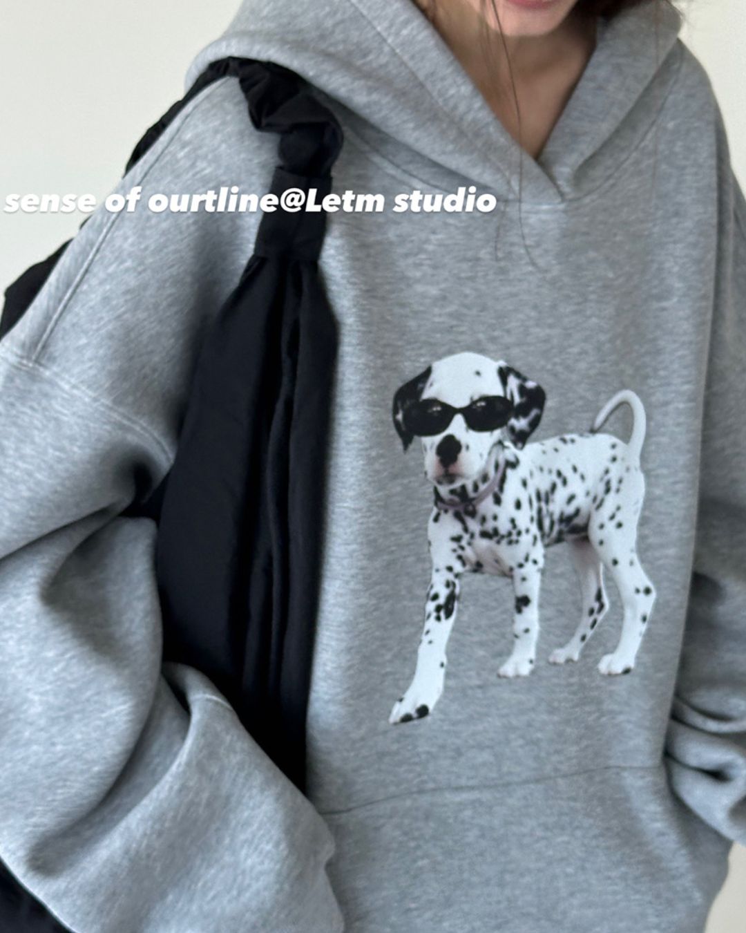 Dalmatian Print Oversized Hoodie　HD002
