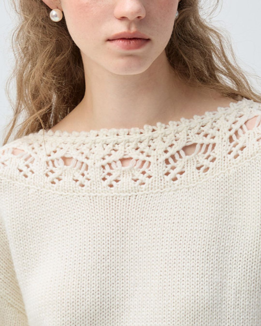 Crochet Lace Cutout Knit　KN102