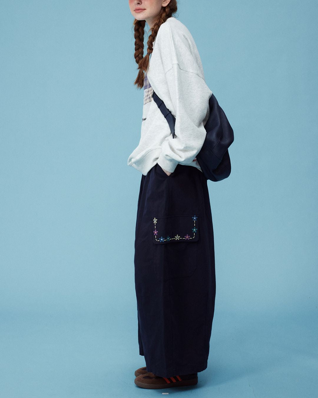 Floral Pocket Wide Leg Pants　PT002