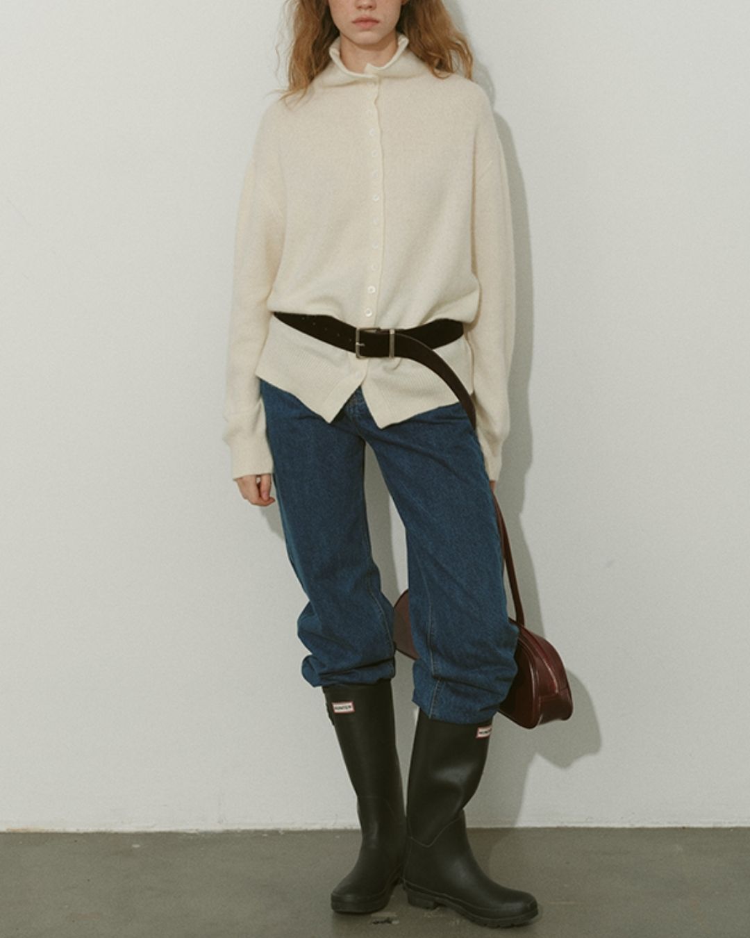 High-neck Knit Cardigan　KN074