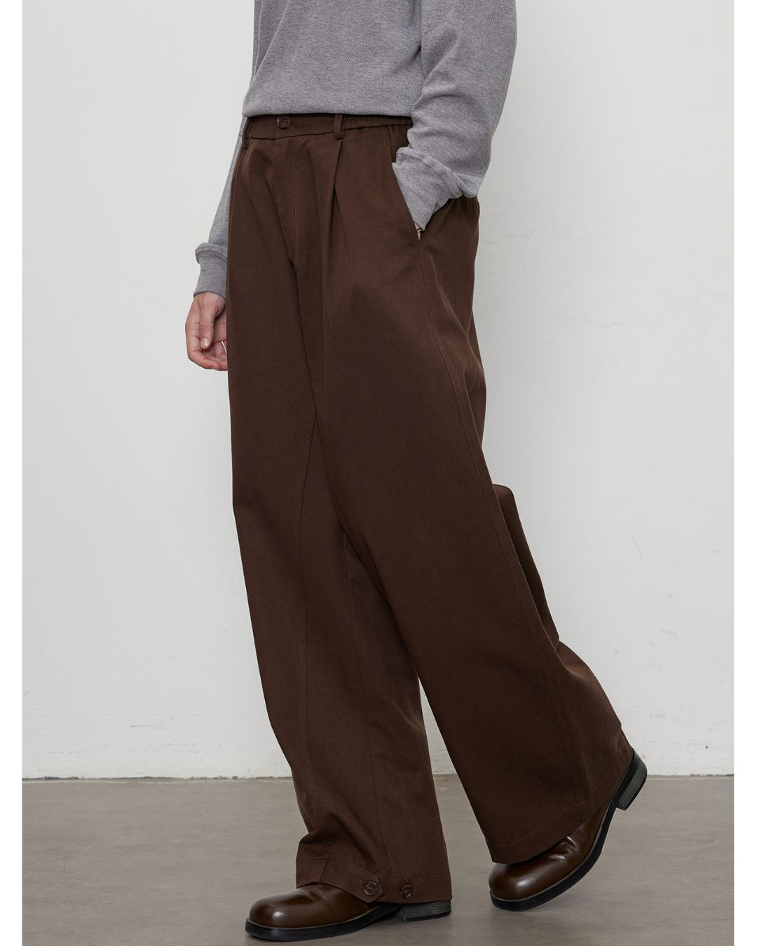 Curve Wide Adjustable Button Pants　PT021