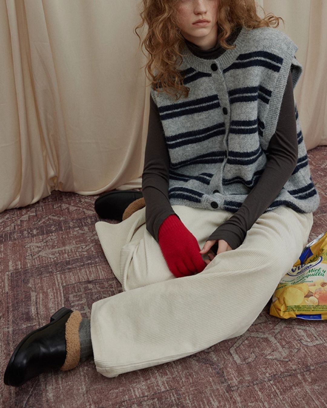 Corduroy Wide Straight Pants　PT017