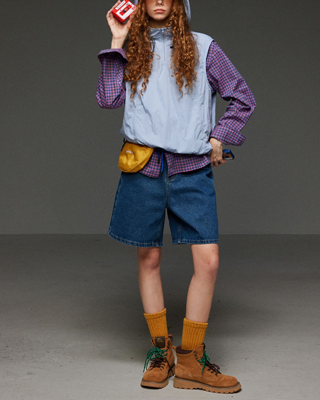 Detachable Hooded Half-zip Vest　VT006