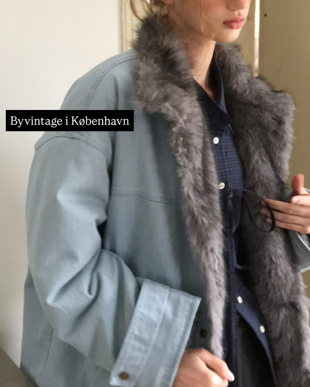 Vintage Fur-lined Denim Jacket　JK081