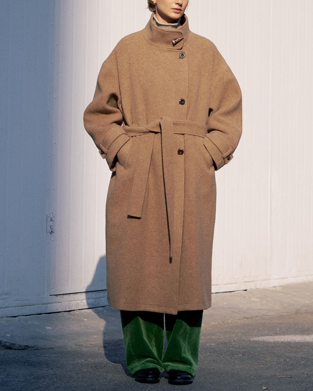 Stand-collar Wool Long Coat　CT029