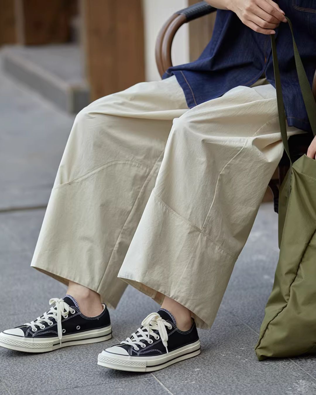 Breathable Cropped Wide Pants　PT048
